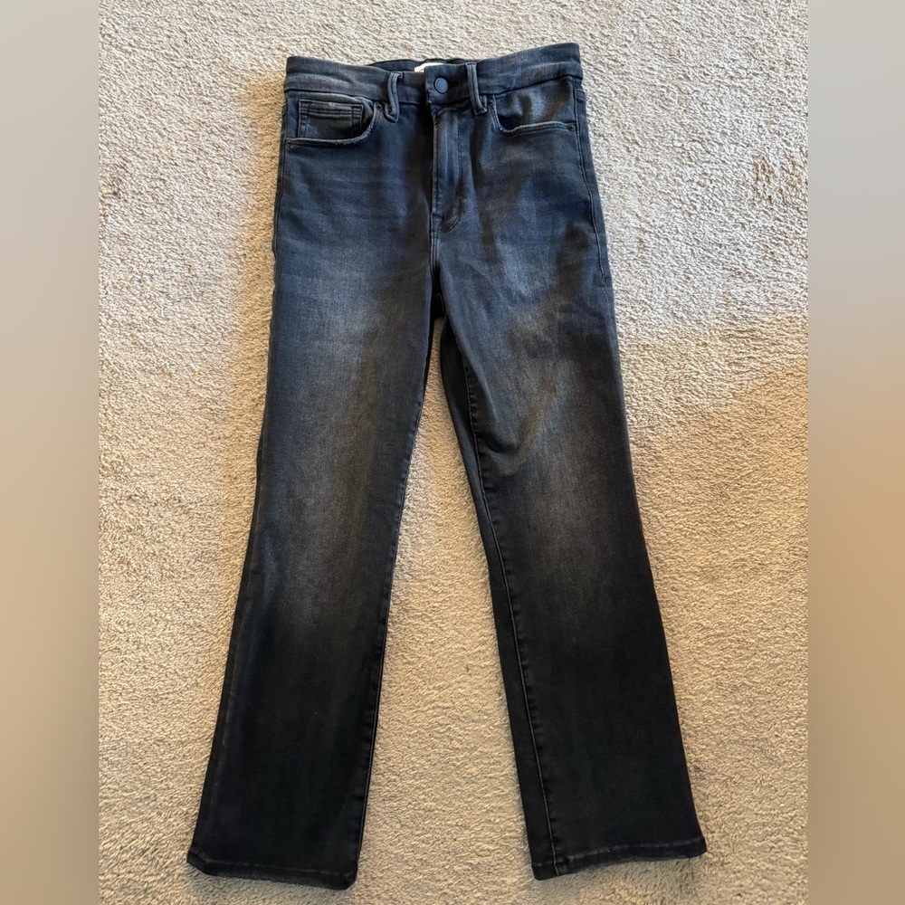 Good American Always Fits Straight Jeans - size 6-12 black color